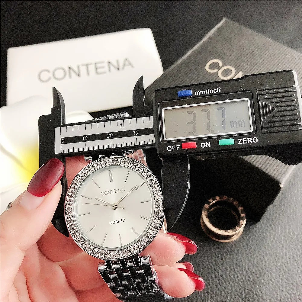 Women's Crystal Diamond Luxury Watch Contena