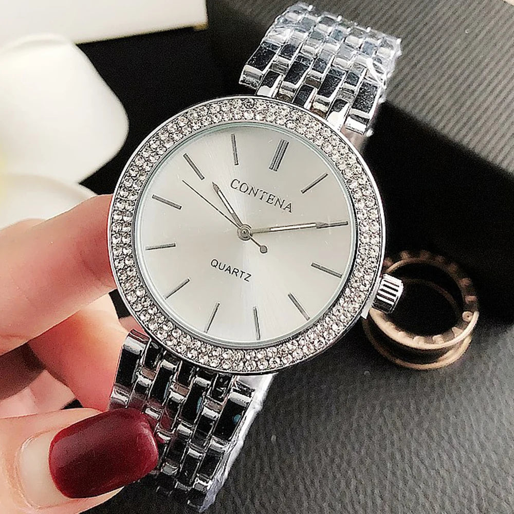 Women's Crystal Diamond Luxury Watch Contena