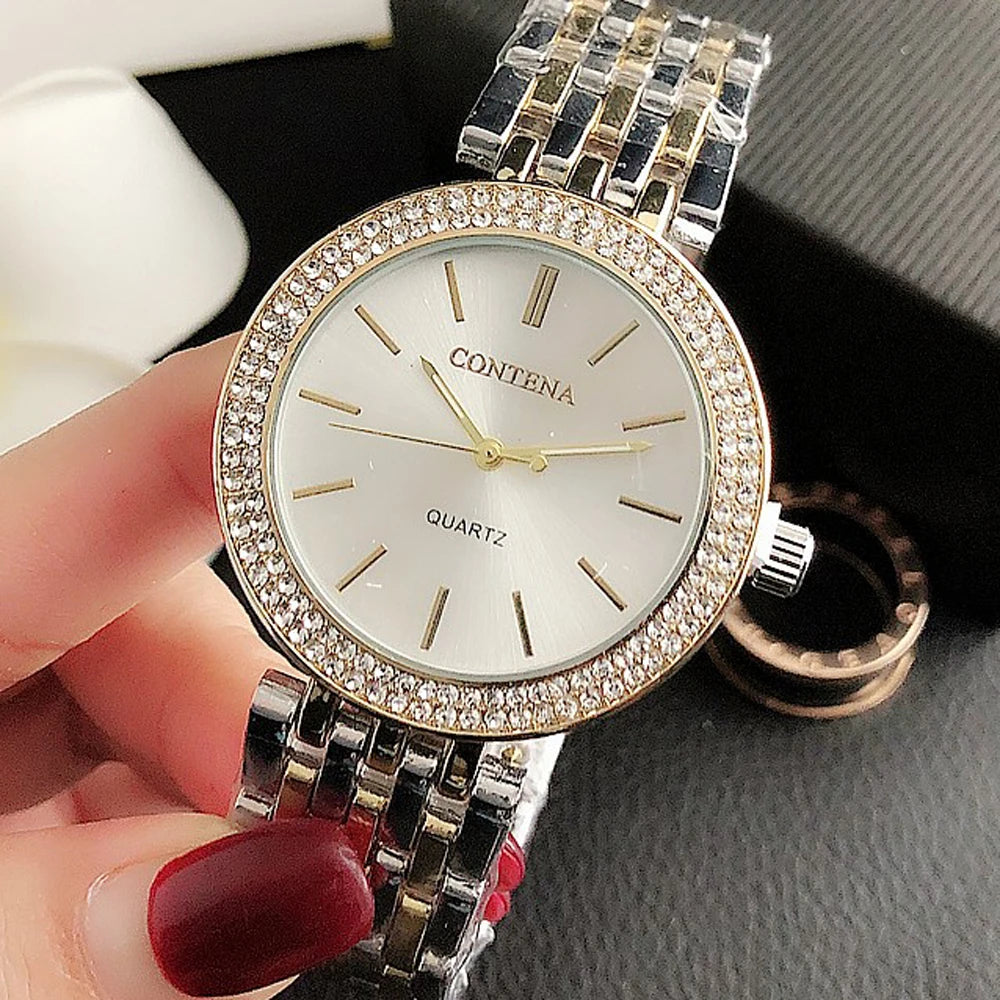 Women's Crystal Diamond Luxury Watch Contena