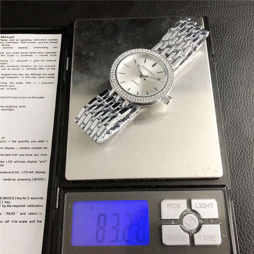 Women's Crystal Diamond Luxury Watch Contena