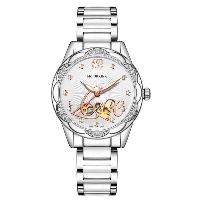 New 2026 Luxury Top Brand Black Ceramic Ladies Skeleton Womens Automatic Mechanical Watches Clock Gift for Women Montre Femme