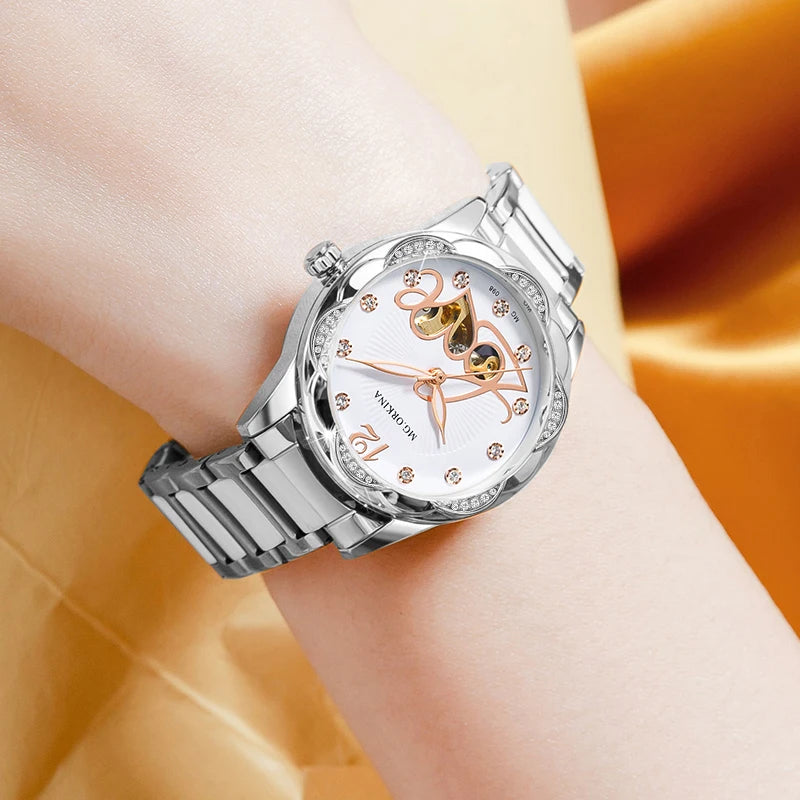 New 2026 Luxury Top Brand Black Ceramic Ladies Skeleton Womens Automatic Mechanical Watches Clock Gift for Women Montre Femme