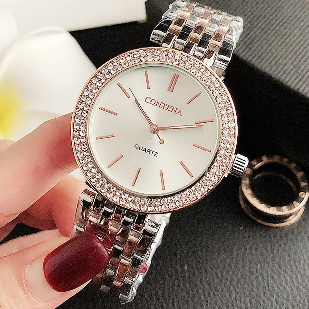 Women's Crystal Diamond Luxury Watch Contena