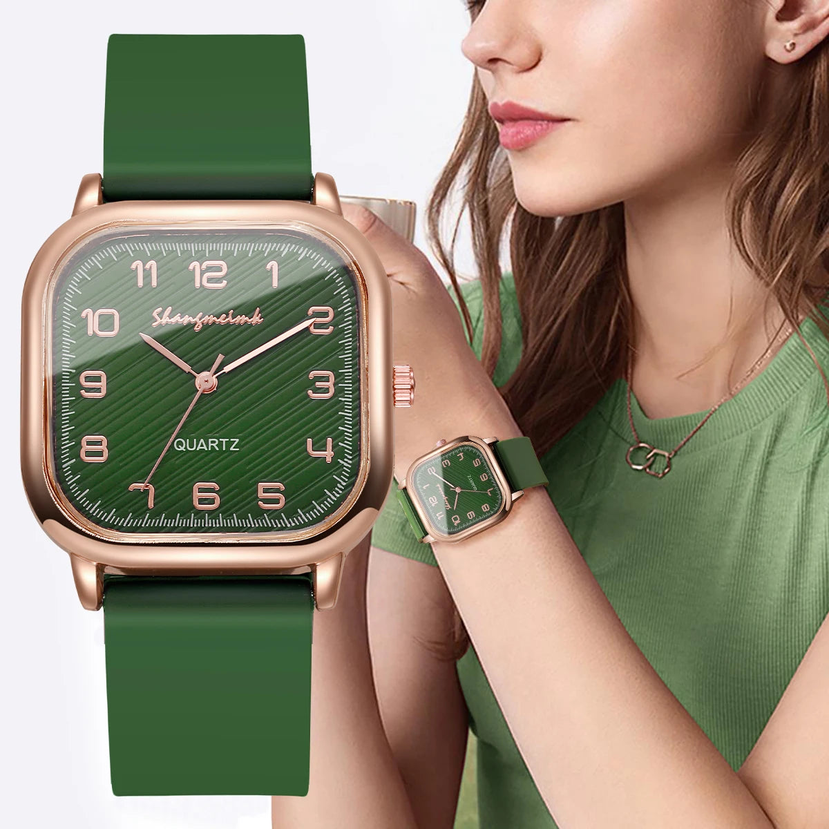 Women's Square Arabic Dial Watch