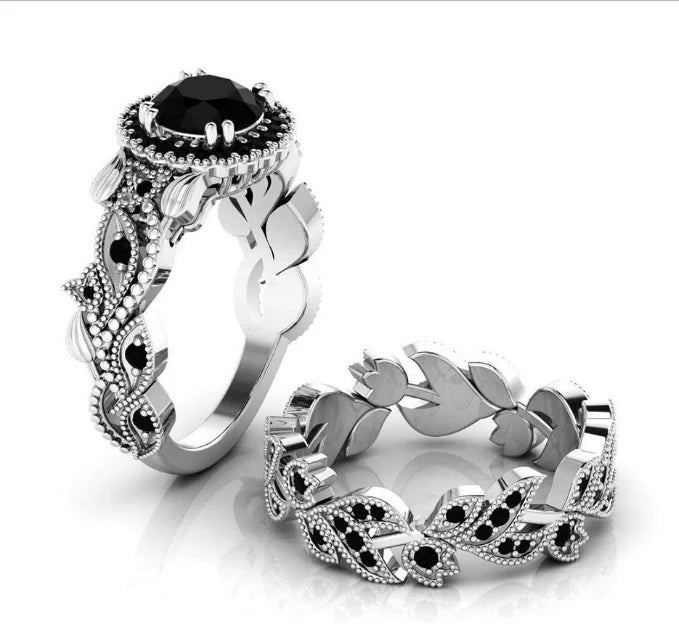 Rose Gold Zirconia Ring Set