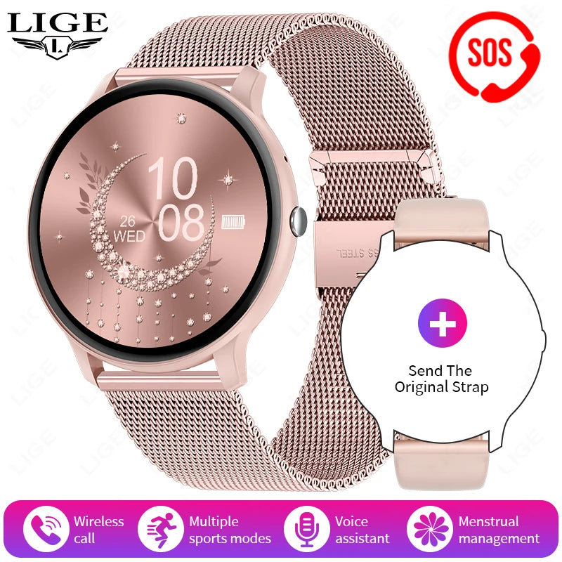 2026 New Smart Watch Women Men Bluetooth Call Sports Fitness Watches Heart Rate Health Monitor Smartwatch Ladies For Android iOS
