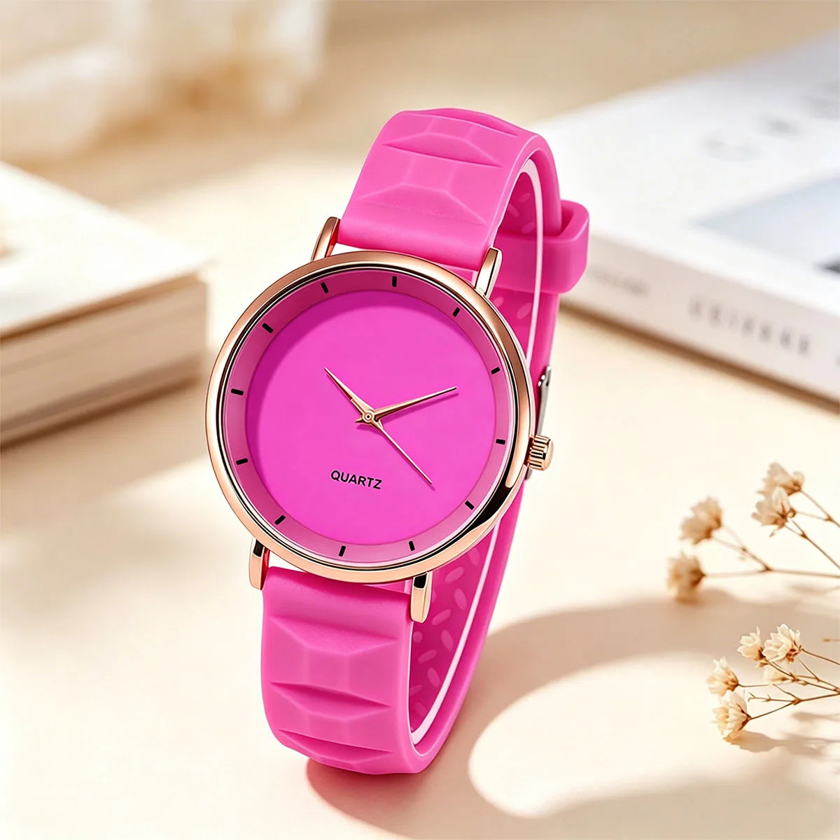 Women's Round Dial Silicone Watch