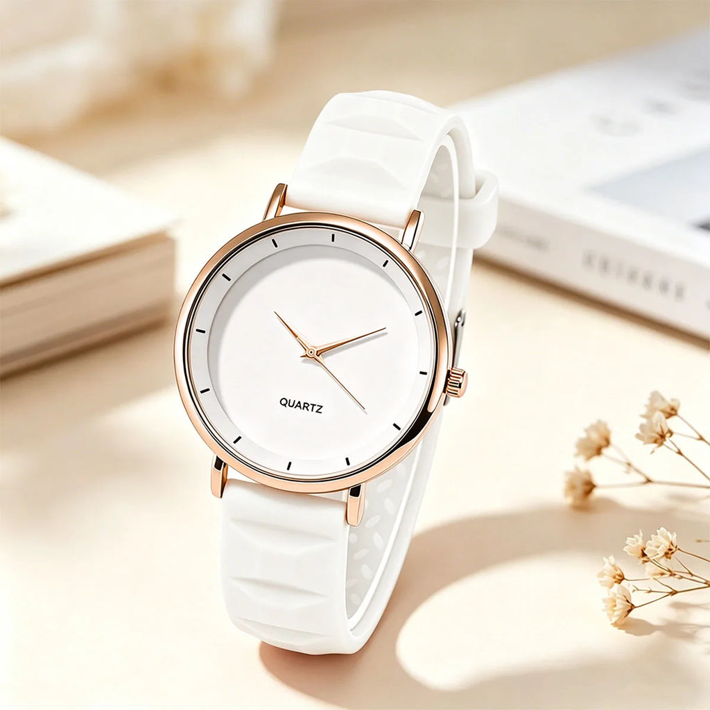 Women's Round Dial Silicone Watch
