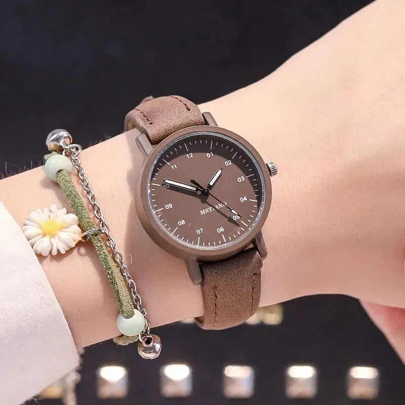 YIKAZE Women's Retro Leather Watch