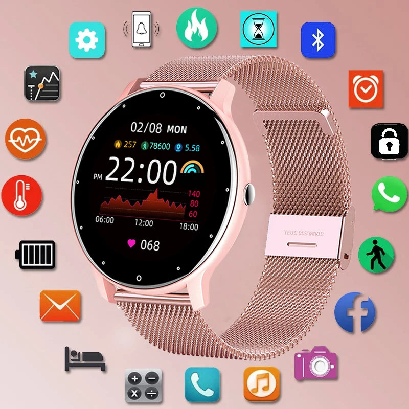 LIGE Waterproof Women Smart Band Watch Real-time Weather Forecast Men Watches Sports Ladies Smart Watch For Women Android IOS