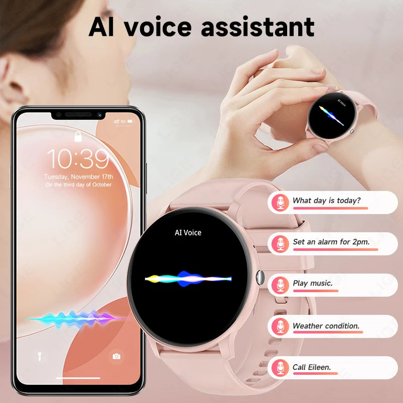 2026 New Smart Watch Women Men Bluetooth Call Sports Fitness Watches Heart Rate Health Monitor Smartwatch Ladies For Android iOS