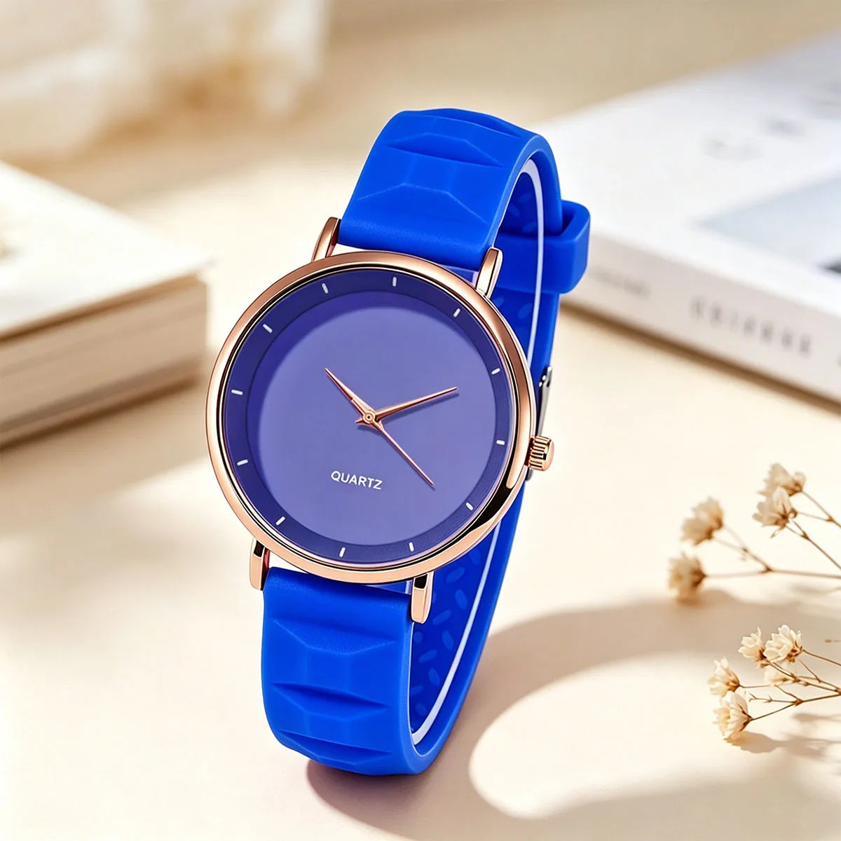 Women's Round Dial Silicone Watch
