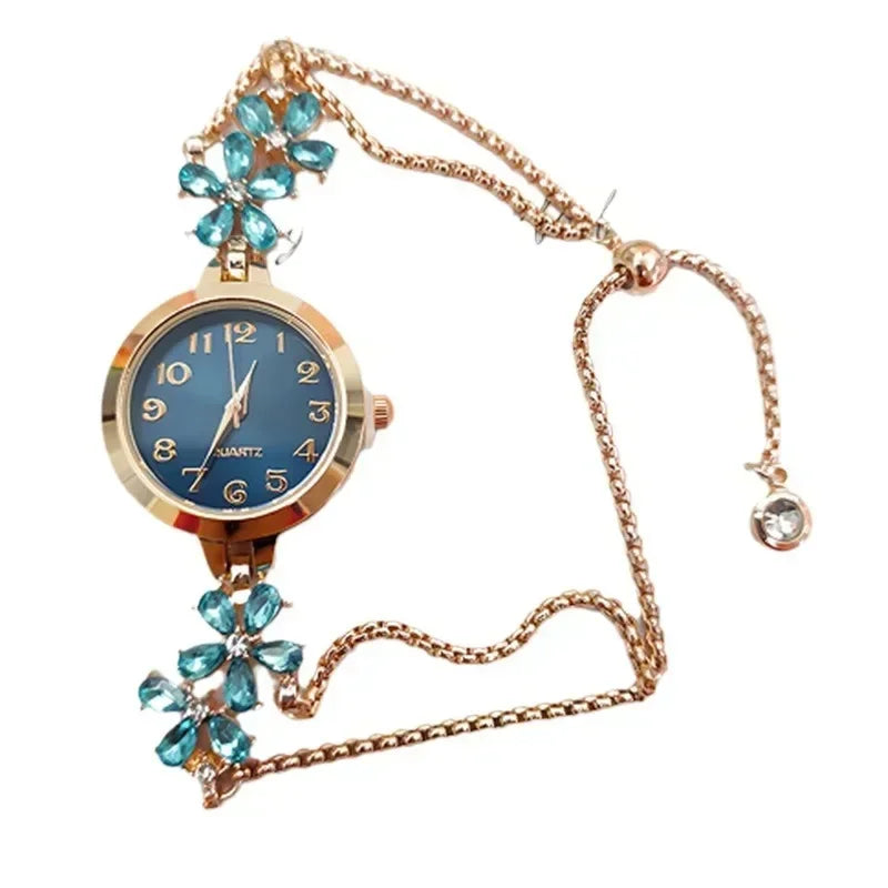 1 pcs Women Watches Brand Vintage Strass Watches Quartz Bracelet Ladies Luxury Wrist Watch Female Watch Montre Femme Watch