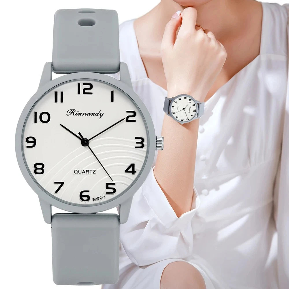 Women's Arabic Dial Silicone Watch