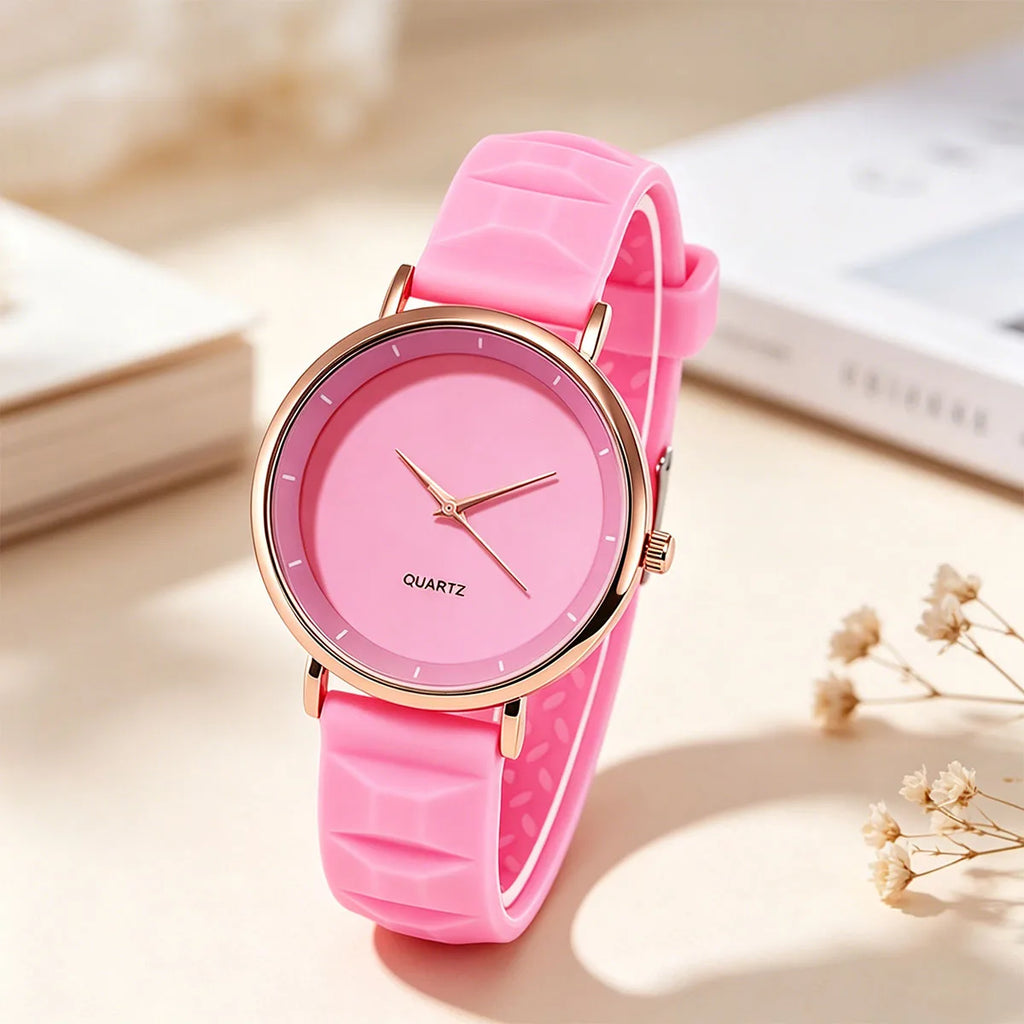 Women's Round Dial Silicone Watch