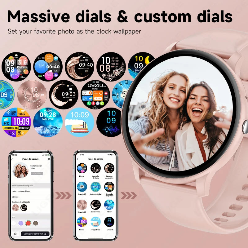 2026 New Smart Watch Women Men Bluetooth Call Sports Fitness Watches Heart Rate Health Monitor Smartwatch Ladies For Android iOS