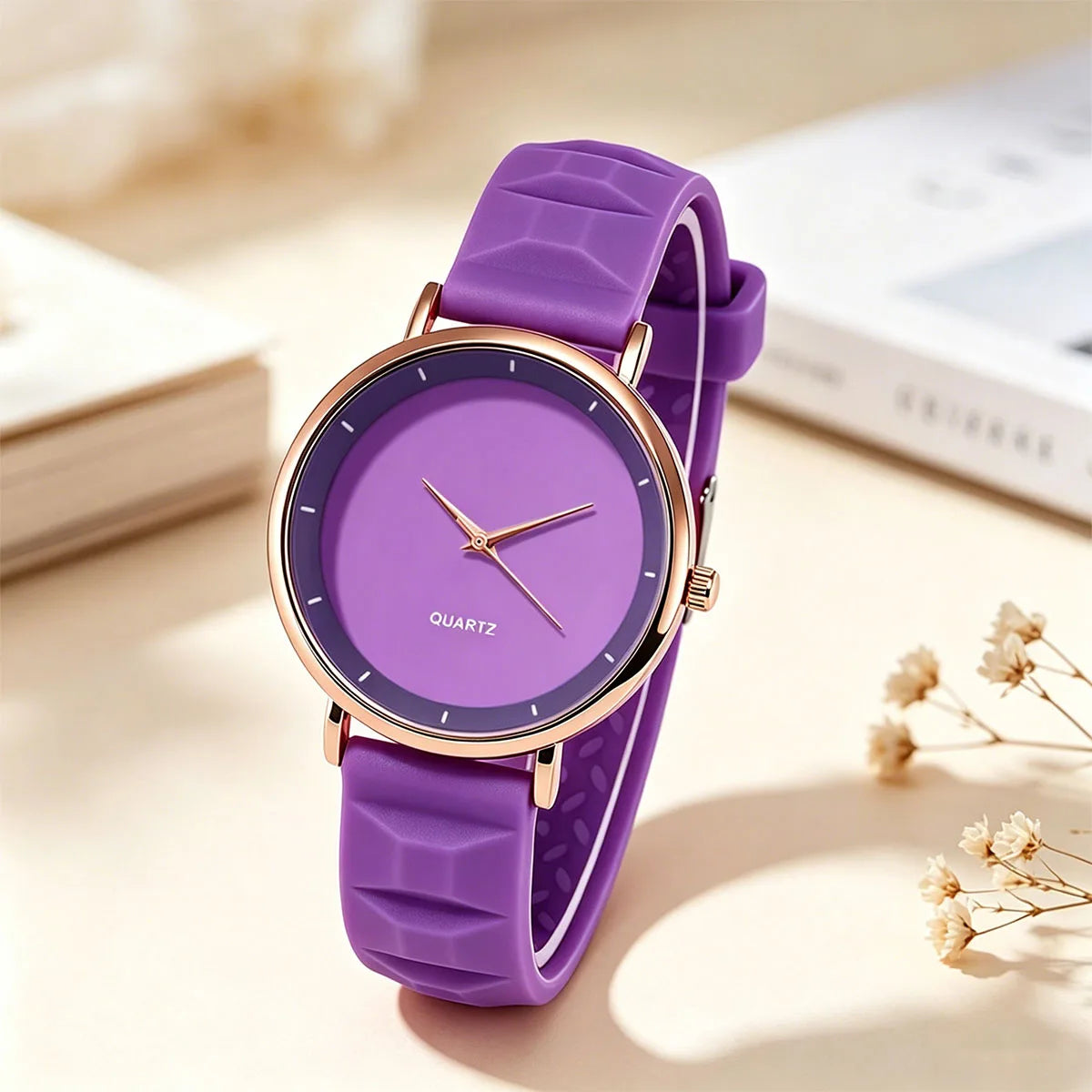 Women's Round Dial Silicone Watch
