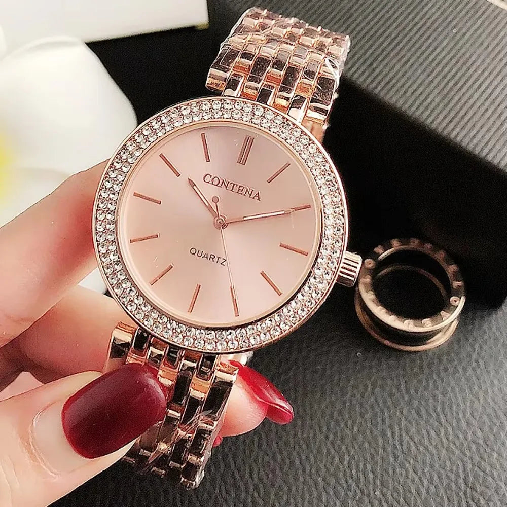 Women's Crystal Diamond Luxury Watch Contena