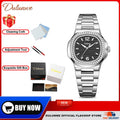 Nautilus Ladies' Mechanical Watch with Steel Strap, High-Quality Luxury, Dulunwe Diamond-Set Wristwatch, a Gift for Women