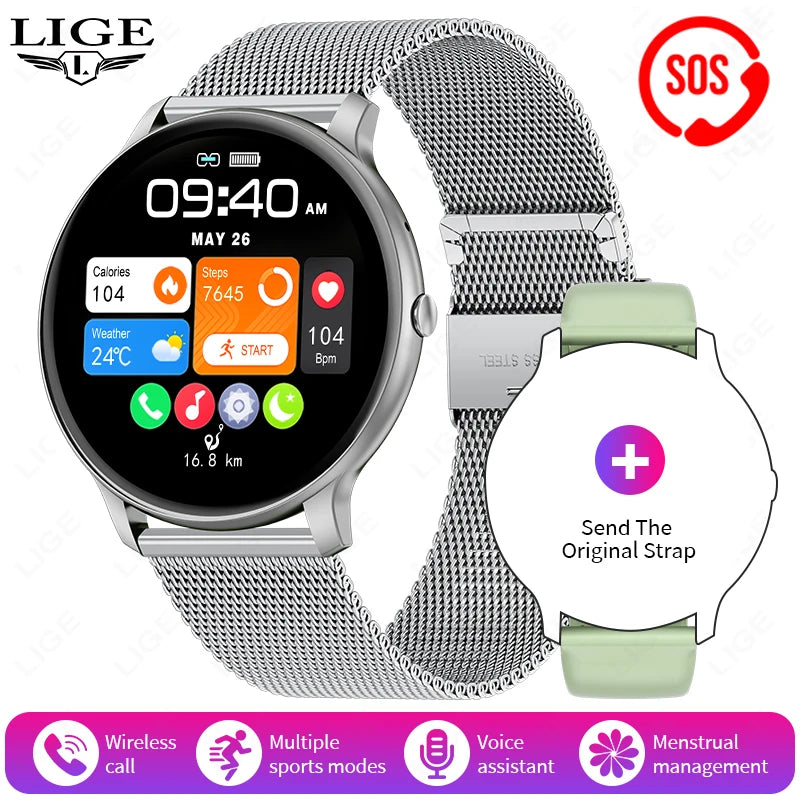 2026 New Smart Watch Women Men Bluetooth Call Sports Fitness Watches Heart Rate Health Monitor Smartwatch Ladies For Android iOS