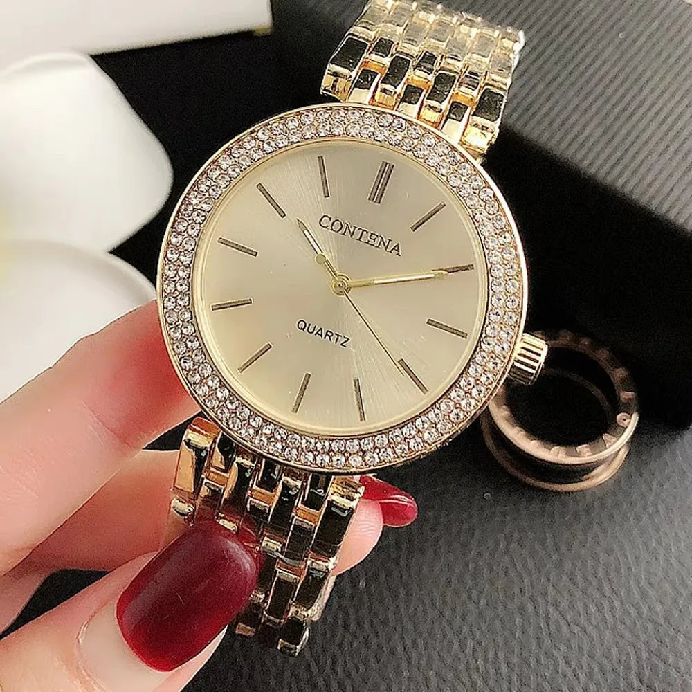 Women's Crystal Diamond Luxury Watch Contena