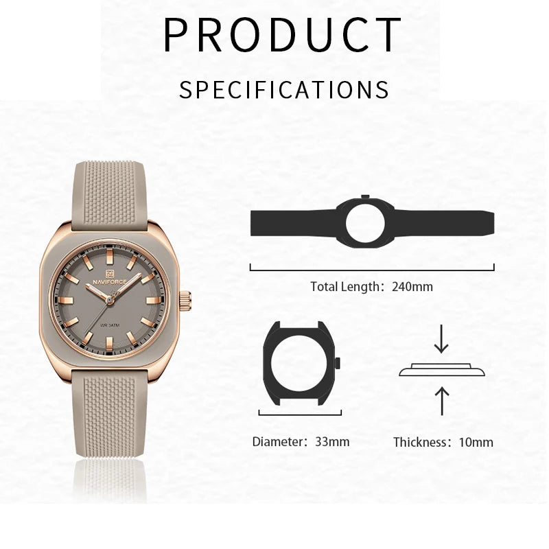 NAVIFORCE Women's Silicone Watch